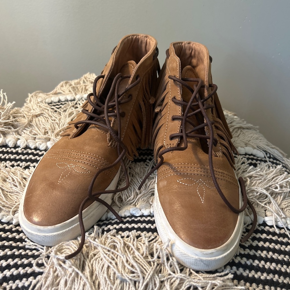 Leather Durango Fringe Sneakers